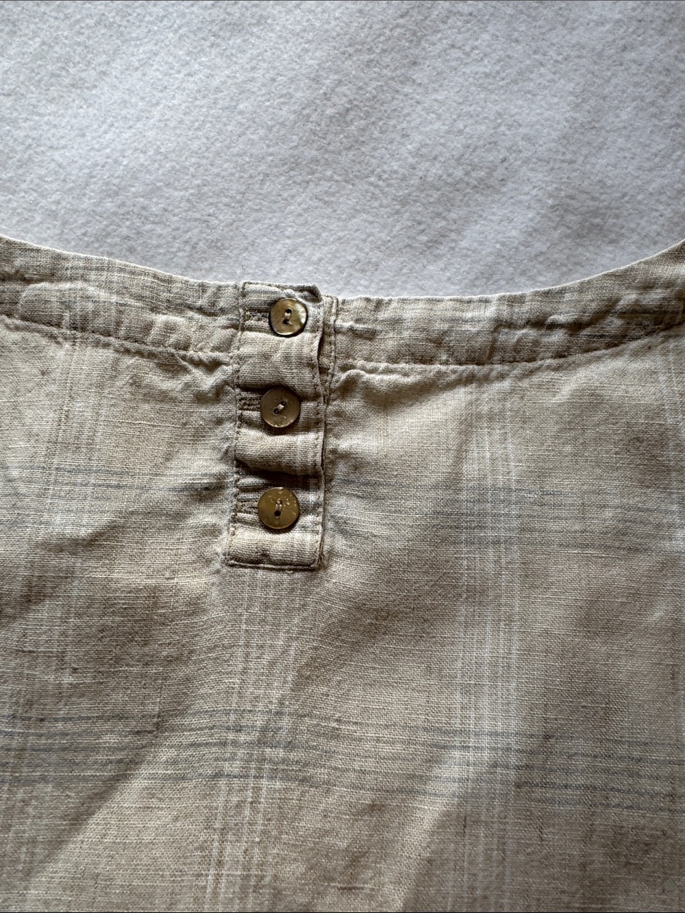 Eileen Fisher Organic 100% Linen Plaid Tunic Top Lagenlook Pockets - Picture 8 of 8